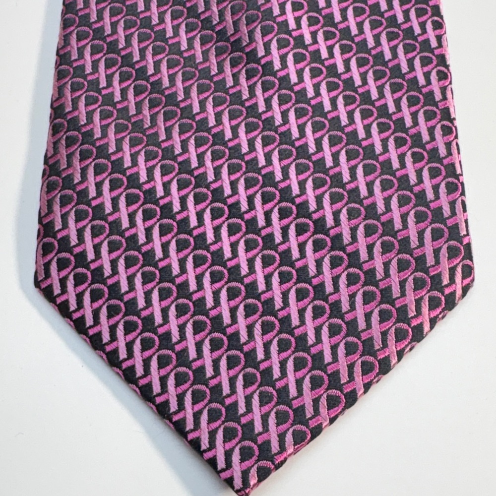 Real Men Wear Pink Silk Tie by Diane Katzman - Breast Cancer Awareness